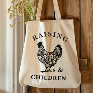 Tote Bag Élevage de poulets et d'enfants Homestead Fleur sa