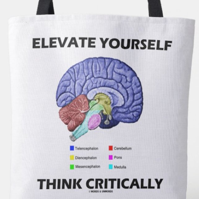 Tote Bag Elevez-Vous Penser Critiquement Conseil Braineux (Tote bag for any critical thinker)