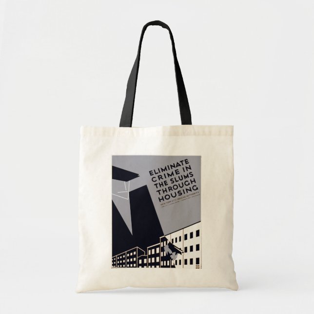 Tote Bag Éliminer La Criminalité Dans Les Bidons (Devant)