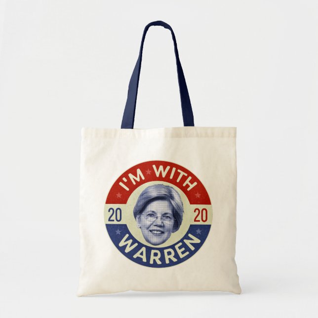 Tote Bag Elizabeth Warren Présidente 2020 Démocrate Pic Ret (Devant)