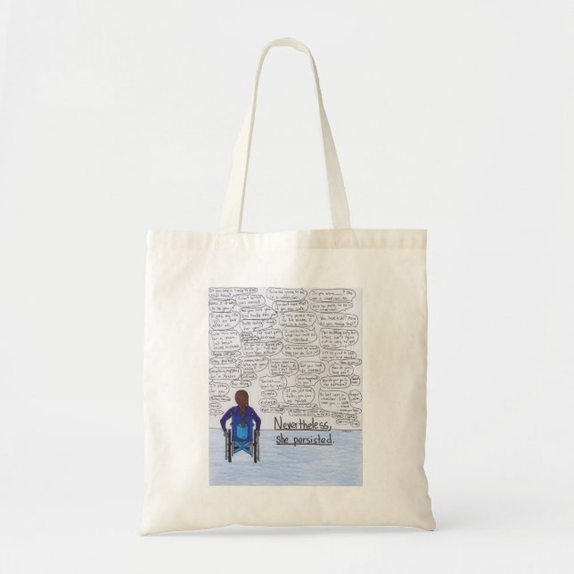 Tote Bag Elle a persisté (le fauteuil roulant) (Devant)