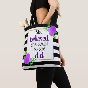 Tote Bag Elle Croyait Qu'Elle Pouvait Motiver Les Grèves F