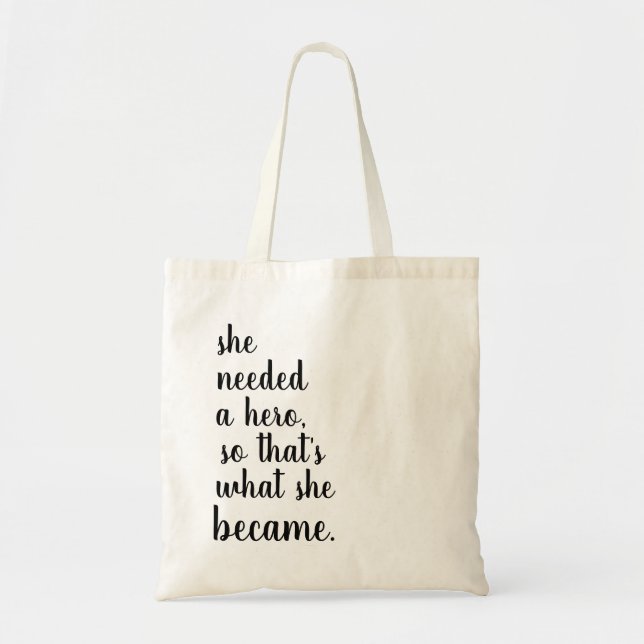 Tote Bag Elle est devenue un héros (Devant)