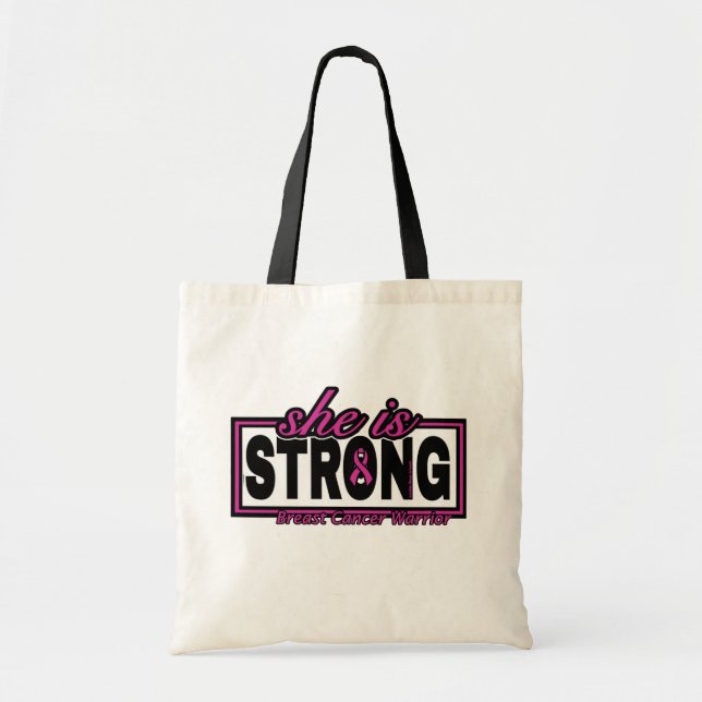 Tote Bag Elle est FORTE...Cancer du sein (Devant)