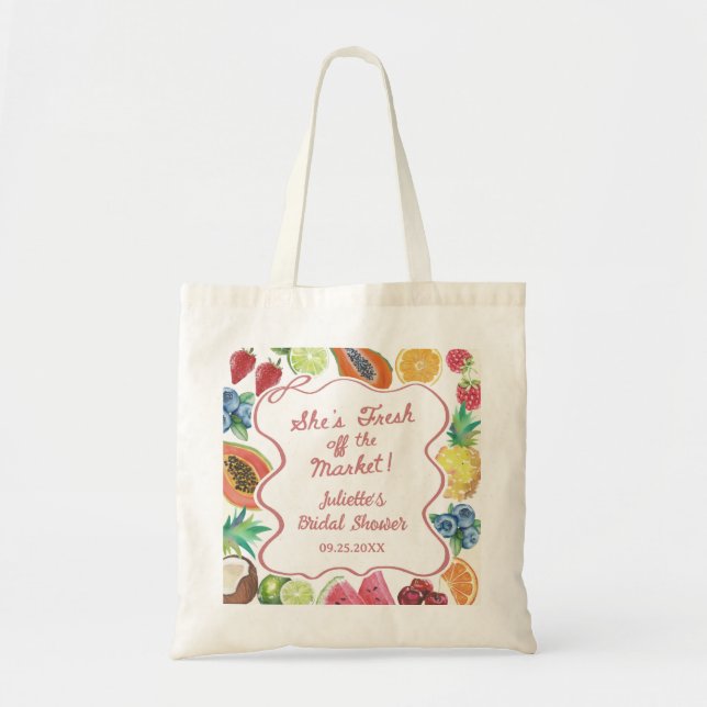 Tote Bag Elle est fraîche hors du marché Fête de mariage au (Devant)