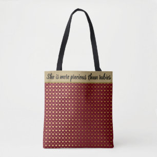 Tote Bag Elle est plus précieuse que des proverbes de rubi