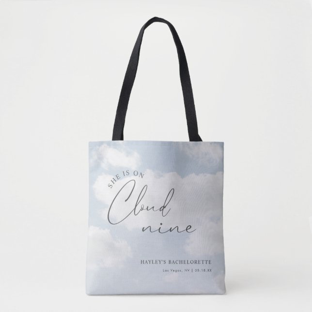 Tote Bag Elle est sur Cloud 9 Faveurs de l'enterrement de v (Devant)