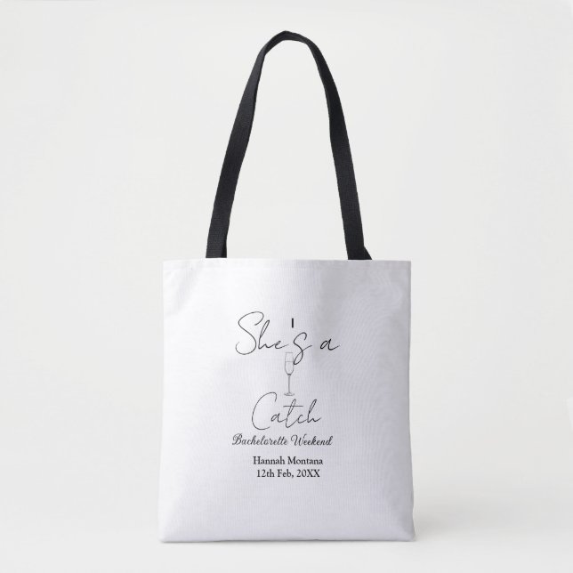 Tote Bag Elle est un champagne bouteille enterrement de vie (Devant)