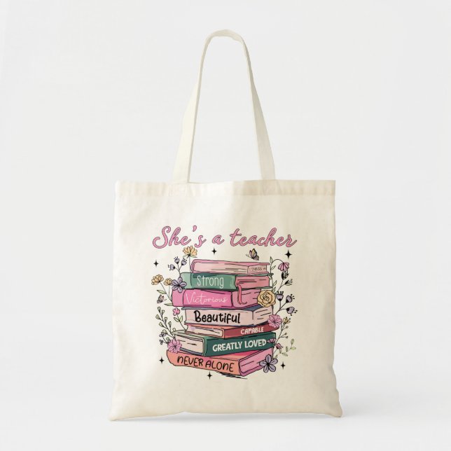 Tote Bag Elle est un livre d'enseignant Bible (Devant)