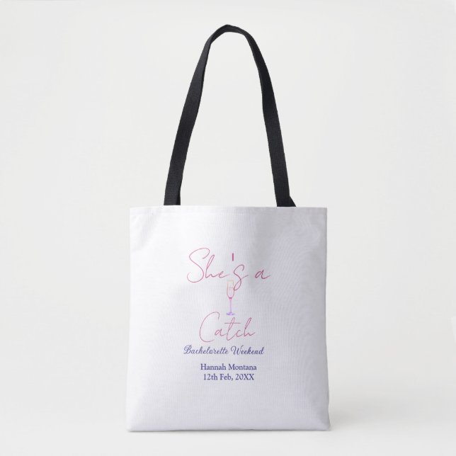 Tote Bag Elle est une bouteille de champagne de week-end d' (Devant)