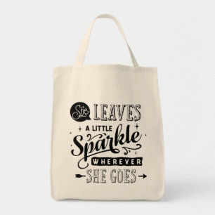 Tote Bag Elle laisse une peu de typographie Fourre-tout