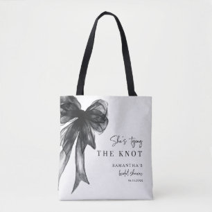 Tote Bag Elle Noue Le Nœud Noir Fête de Mariage