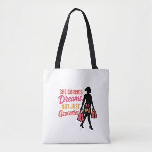 Tote Bag Elle porte des rêves - Inspiration pour les femmes