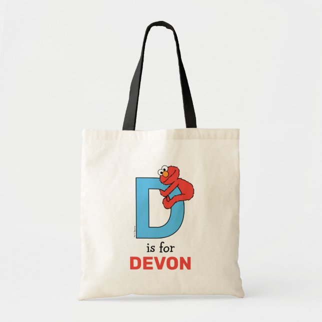 Tote Bag Elmo Alphabet | D Bleu (Devant)