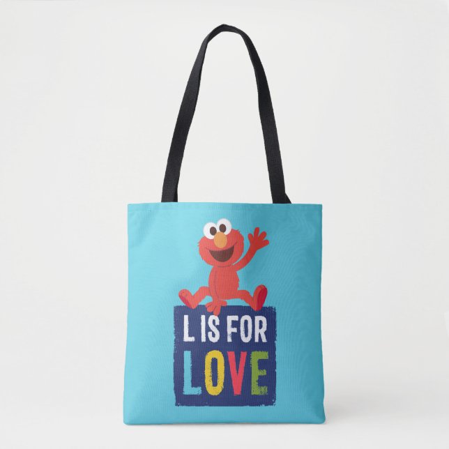 Tote Bag Elmo | L est pour l'amour (Devant)