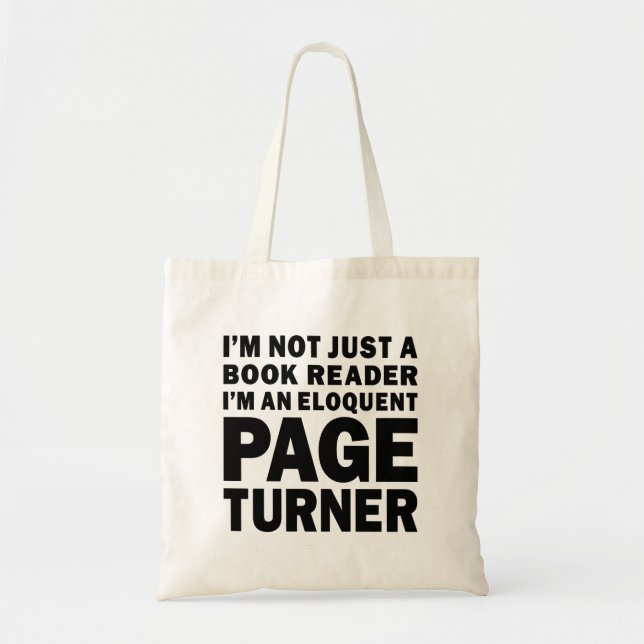 Tote Bag Eloquent Page Turner Bookish Lover (Devant)