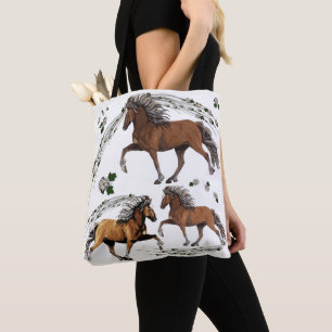 Tote Bag Elska et les fleurs ont gagné le cheval islandais