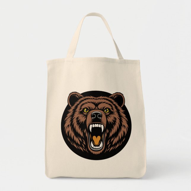 Tote Bag Emblème de puissance de l'ours rugissant (Devant)