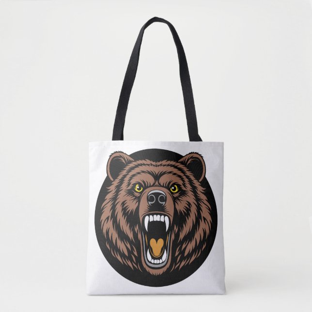 Tote Bag Emblème de puissance de l'ours rugissant (Devant)