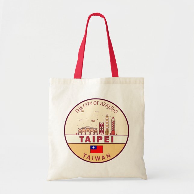 Tote Bag Emblème de Taïpei Taïwan City Skyline (Devant)