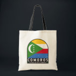 Tote Bag Emblème Drapeau Comores Vintage<br><div class="desc">Les Comores arborent un emblème en détresse arborant le drapeau et les armoiries.</div>