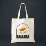 Tote Bag Emblème du drapeau de Chypre Vintage<br><div class="desc">emblème en détresse de Chypre arborant le drapeau et les armoiries.</div>