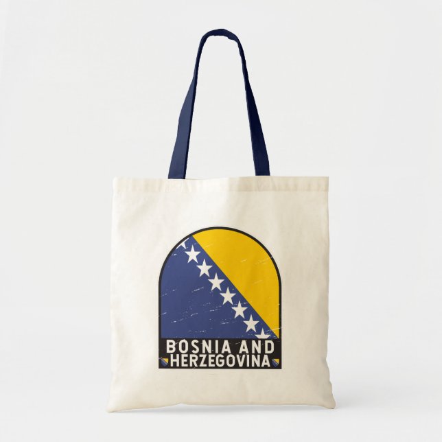 Tote Bag Emblème du pavillon de la Bosnie-Herzégovine en dé (Devant)