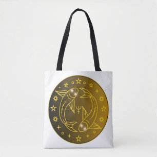 Tote Bag Emblème du zodiaque Poissons Symbole céleste min