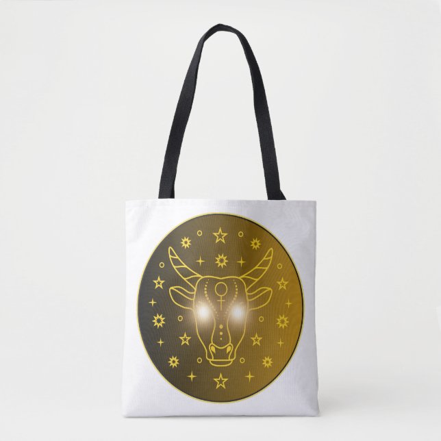 Tote Bag Emblème du zodiaque Taureau | Symbole céleste mini (Devant)