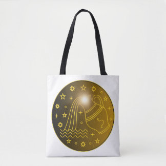 Tote Bag Emblème du Zodiaque Verseau | Symbole Céleste Mini
