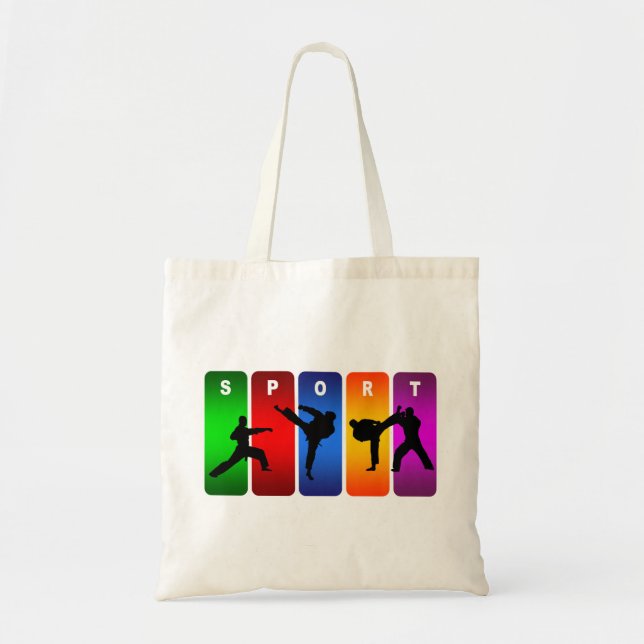 Tote Bag Emblème multicolore de karaté (Devant)