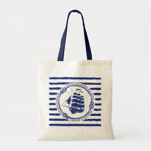 Tote Bag Emblème nautique avec le bateau de navigation