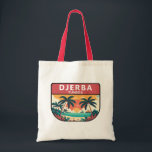 Tote Bag Emblème rétro de Djerba Tunisie<br><div class="desc">Design vectoriel Djerba. Djerba,  une île au large de la Tunisie,  est connue pour ses plages méditerranéennes.</div>