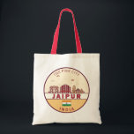 Tote Bag Emblème Skyline de Jaipur India City<br><div class="desc">Design minimaliste et coloré de Jaipur,  avec monuments et monuments de la ville en Inde.</div>