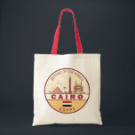Tote Bag Emblème Skyline de la ville du Caire<br><div class="desc">Design d'art minimaliste et coloré du Caire avec monuments et monuments de la ville en Egypte.</div>