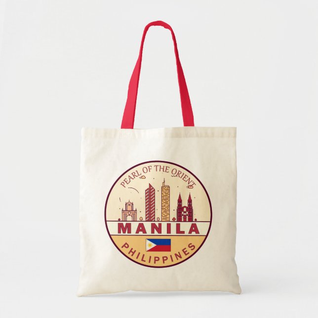 Tote Bag Emblème Skyline de Manille Philippines City (Devant)