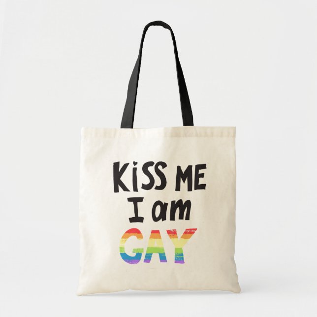 Tote Bag Embrasse-Moi Je Suis Gay (Devant)