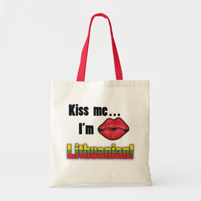 Tote Bag Embrassez-moi que je suis lithuanien (Devant)