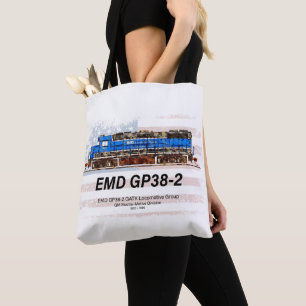 Tote Bag EMD GP38-2 Locomotive diesel et drapeau américain