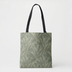 Tote Bag Emerald Green et Gold Art déco Motif