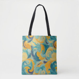 Tote Bag Emerald Green et Gold Paisley Abstrait inspiré