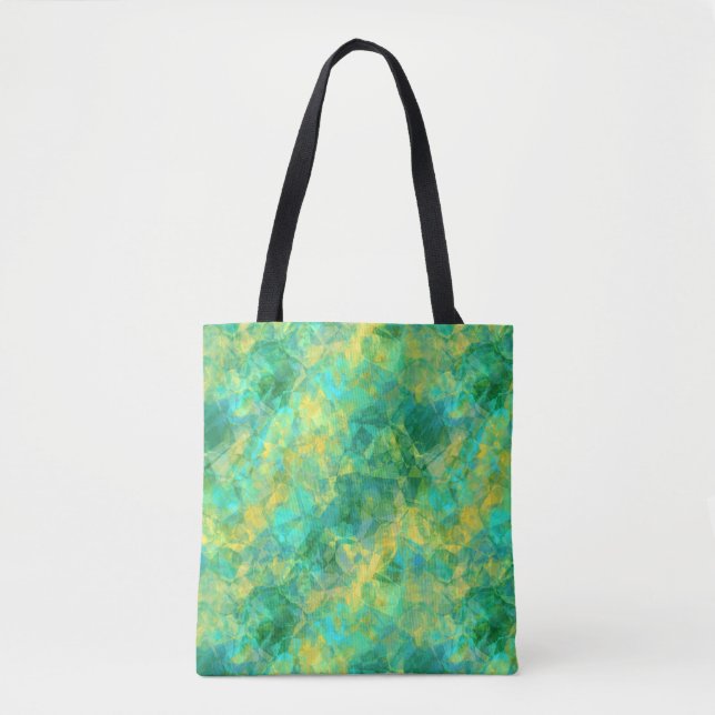Tote Bag Émeraude Vert Crumpled Texture (Devant)