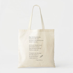Tote Bag Emily Dickinson L'espoir du poème est chose avec 
