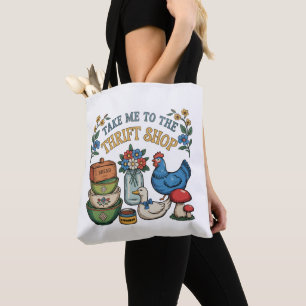 Tote Bag Emmenez-moi à la boutique de seconde main Rétro Vi