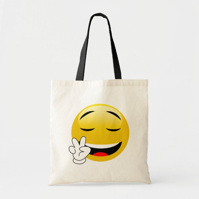 Tote Bag Emoji avec des mains de signe de paix (Devant)