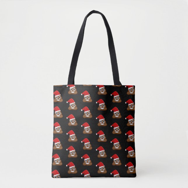 Tote Bag Emoji de caca de Noël Mignon Drôle (Devant)