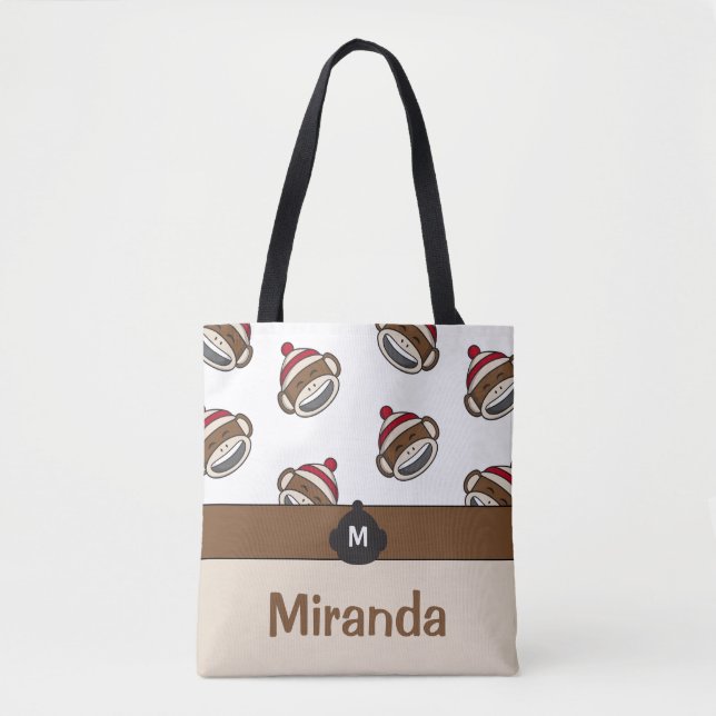 Tote Bag Emoji, singe de gros sourire personnalisé (Devant)