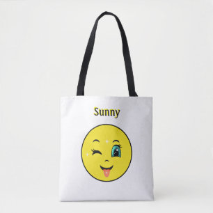 Tote Bag Emoji visage heureux clin d'œil