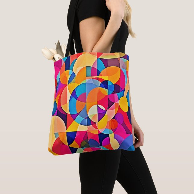 Tote Bag Émotion de couleur géométrique (De près)