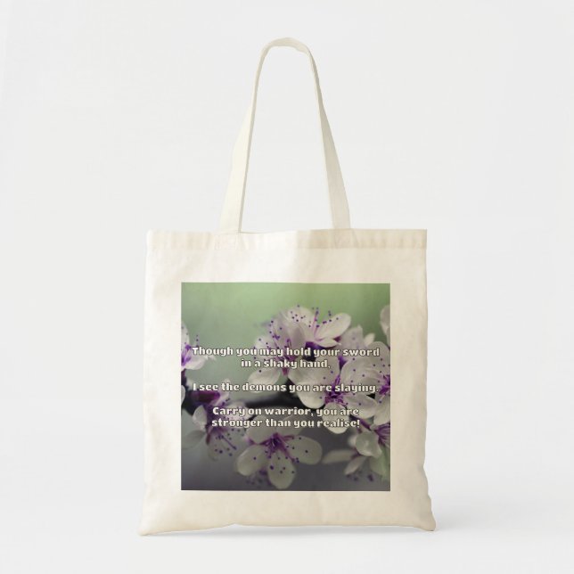 Tote Bag Empath Warrior Citation positive Encouragement (Devant)